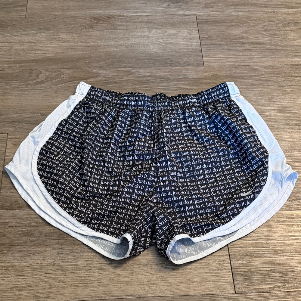 Nike Women's Black and White Athletic Shorts